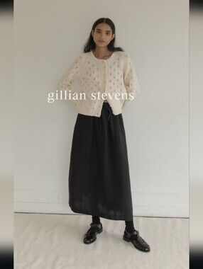 Gillian Stevens Adrie Skirt, Black Linen Maxi Skirt